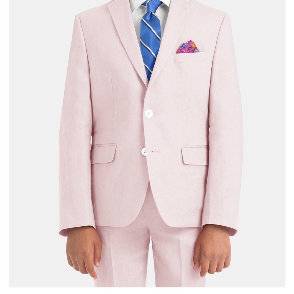 NWT Ralph Lauren boys 100% linen pink  suit jacket